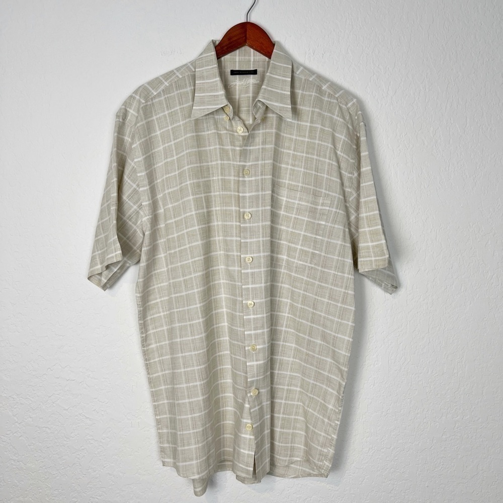 Jack Lipson Short Sleeve Button Front Men's Shirt Size XL
